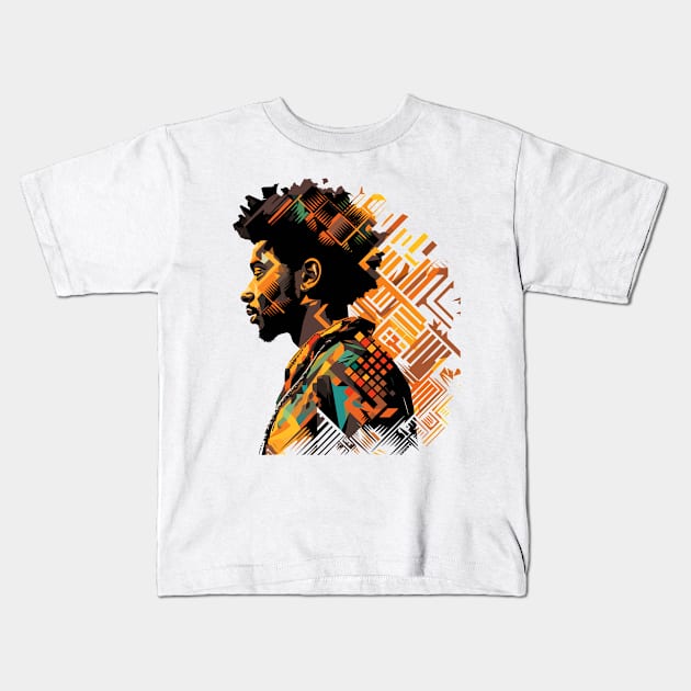 Afrocentric Man Kids T-Shirt by Graceful Designs